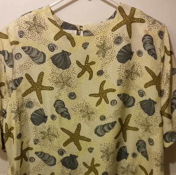 Sea Life Print Blouse size 1X - Picture 1 of 1